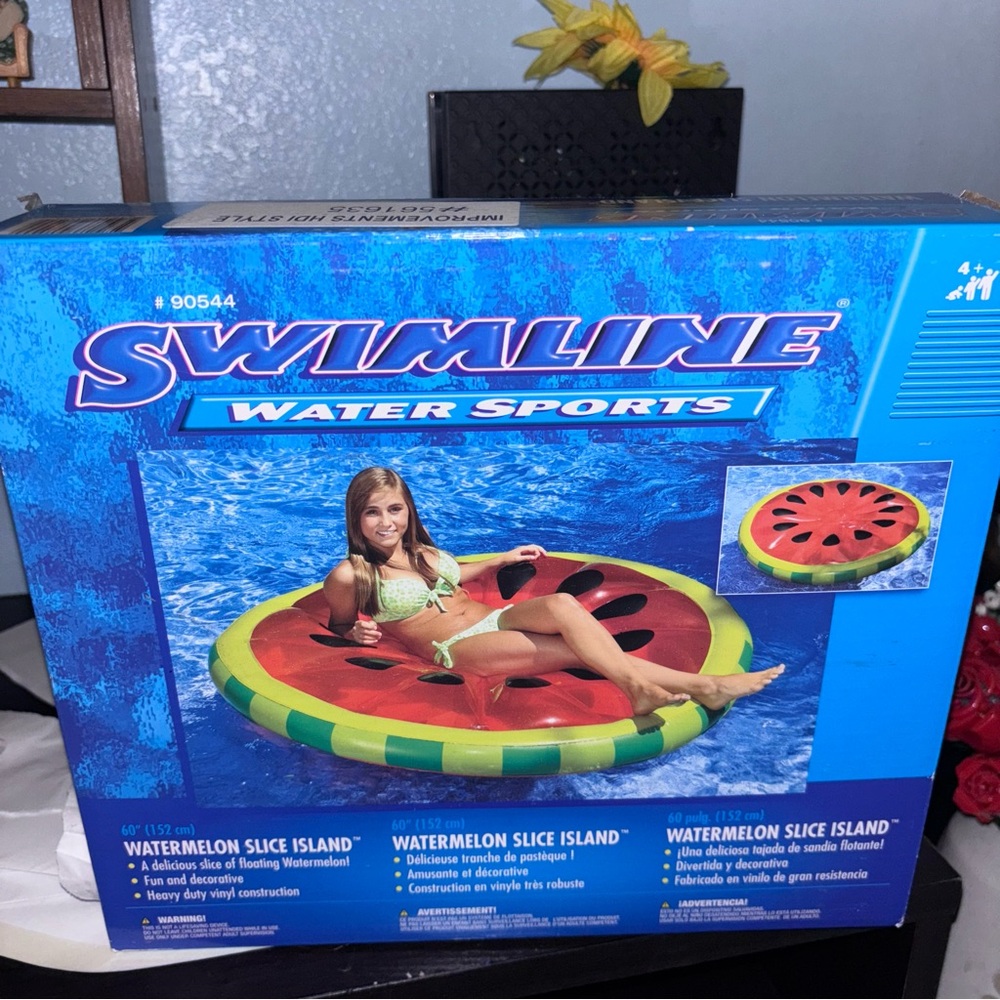 NEW Swimline Watermelon Island Inflatable Raft Beach Lounger Pool 60"